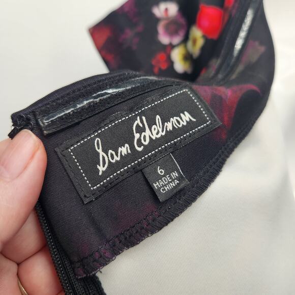 Sam Edelman Black Floral Off The Shoulder Party Fairy Goth Dress Women's 6 - Picture 3 of 10